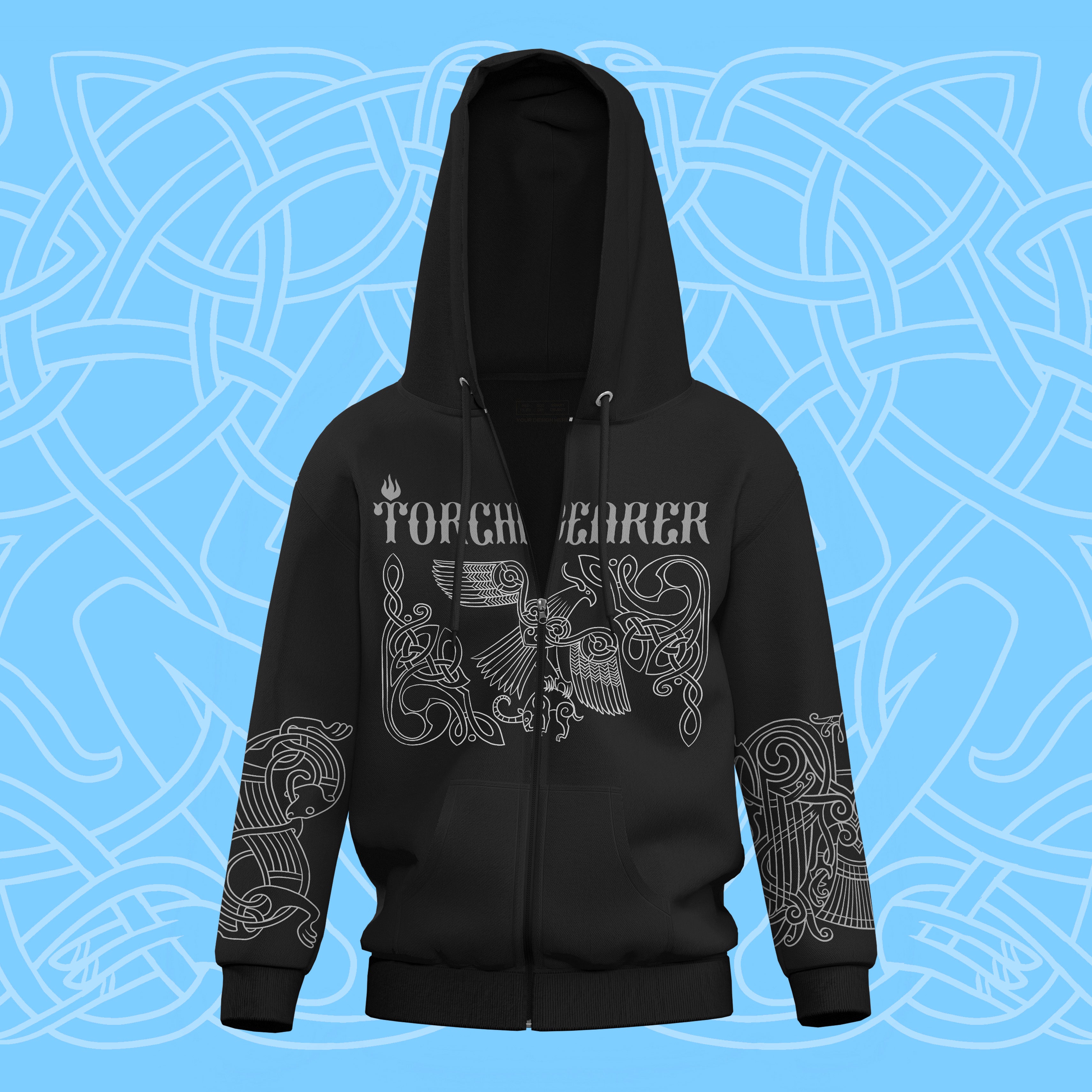 Middarmark Troll Eagle Knotwork Hoodie