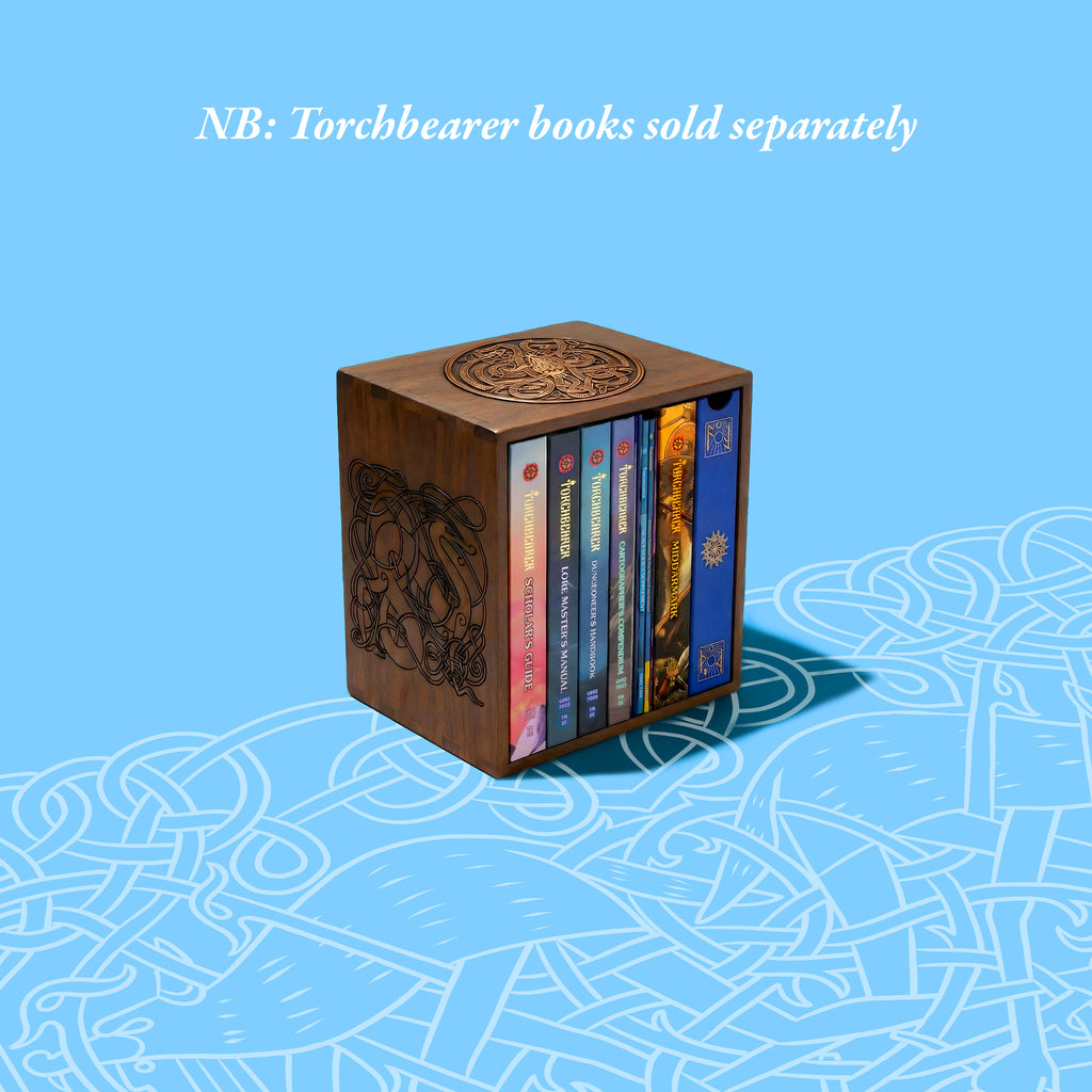 Middarmark 2e Book, T-shirt, Wooden Box and Dice Bundle